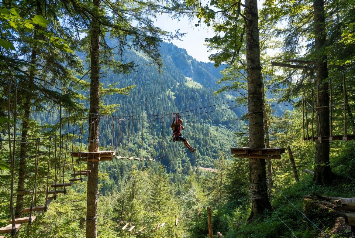 Parcours dans les arbres à la Forêt de l'Enfer, Valloire