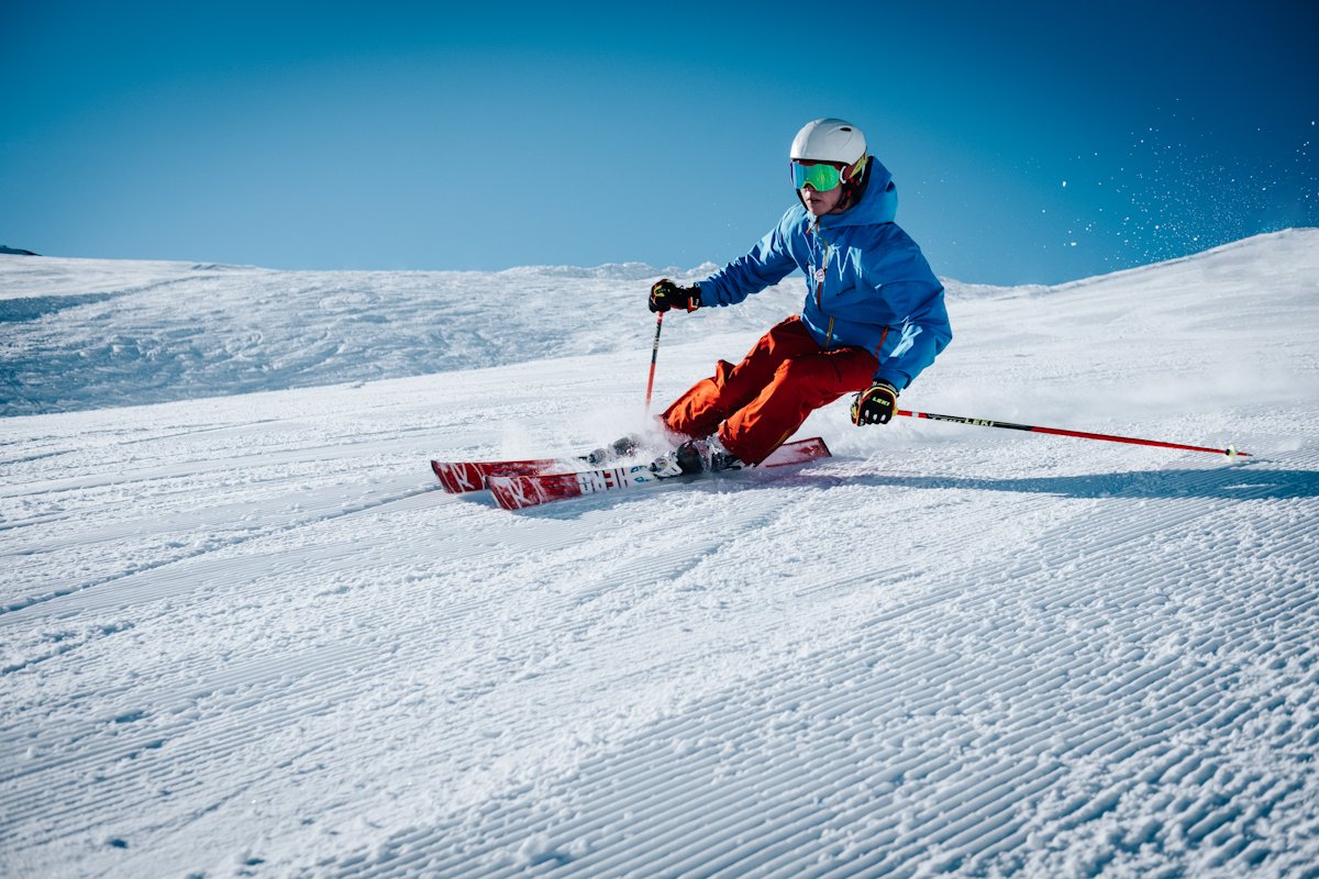 Piste de ski damée à Courchevel, Les 3 Vallées
