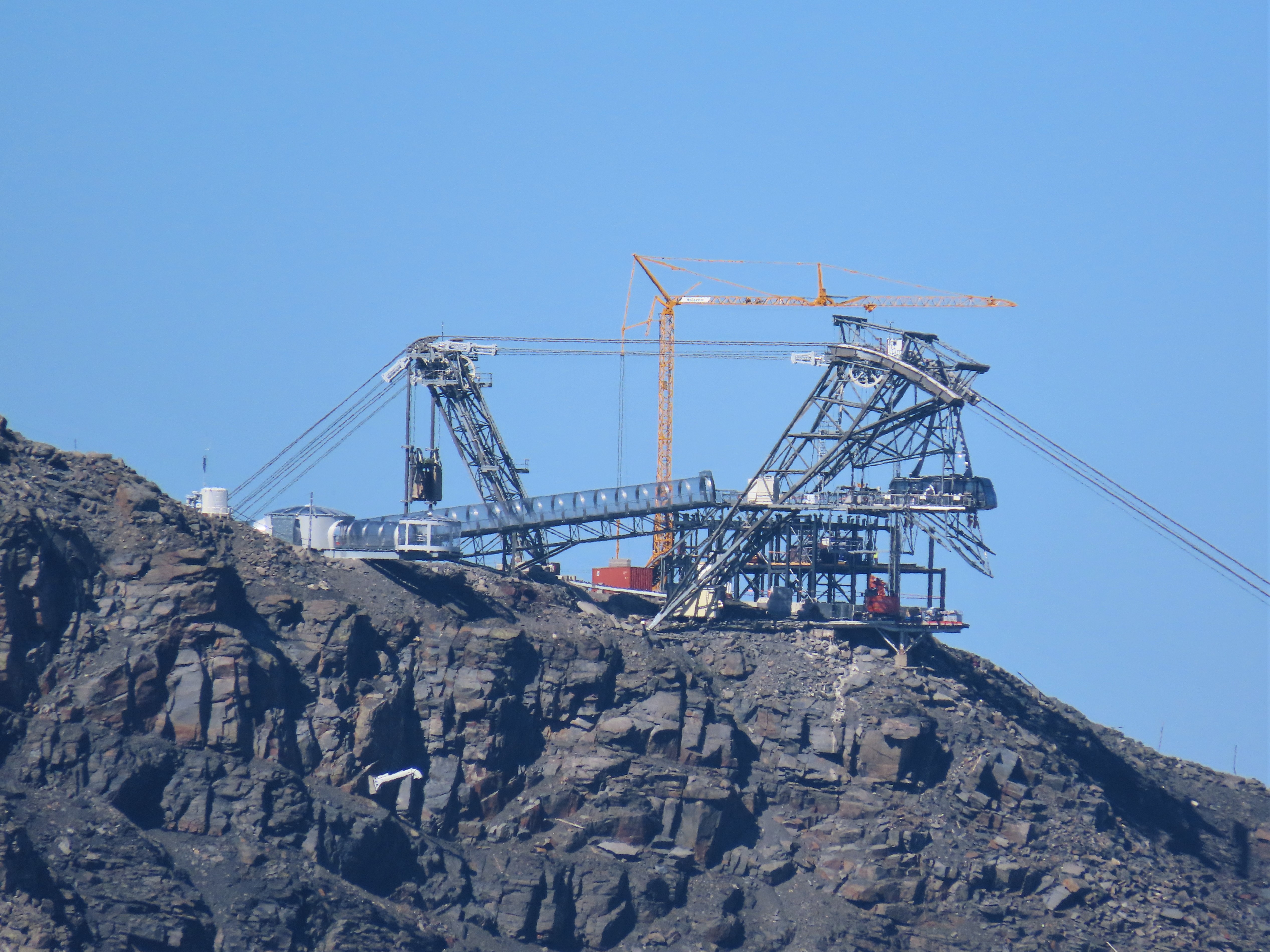 Téléphérique de la Cime Caron au-dessus de Val Thorens, Savoie